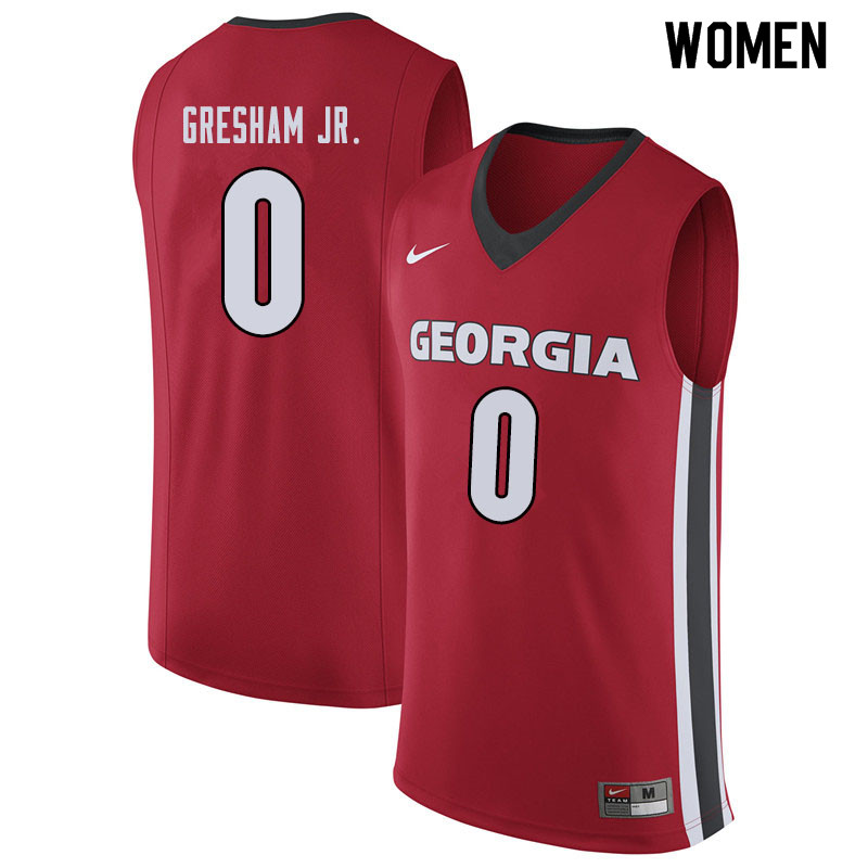 Women #0 Donnell Gresham Jr. Georgina Bulldogs College Basketball Jerseys Sale-Red